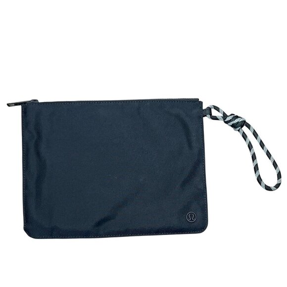 LULULEMON All Zipped Up Canvas Pouch Black OS EUC W9BGSS - Picture 1 of 6